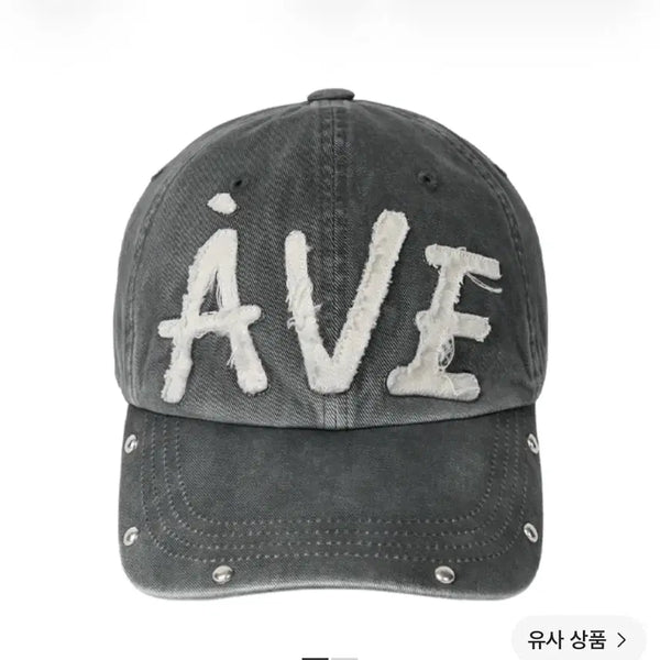 [BUNJANG] Avie Mua Applicay Vintage Rivet Cap - Grey (New) / 아비에무아 아플리케 빈티지 리벳 캡 그레이 새상품