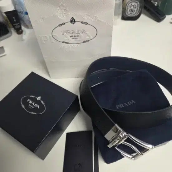 [BUNJANG] Prada Saffiano Reversible Belt / [새상품] 프라다 사피아노 리버서블 벨트