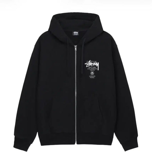 [BUNJANG] Stussy World Tour Hoodie Black Size S New / 스투시 월드투어 후드집업 26 블랙 새상품 S