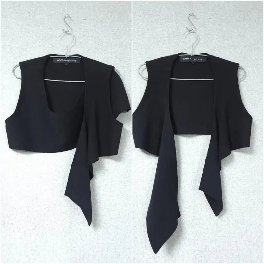 [BUNJANG] Objet Black Short Vest (Size 1 / 55-66) / 오브제 숏 베스트 55~66
