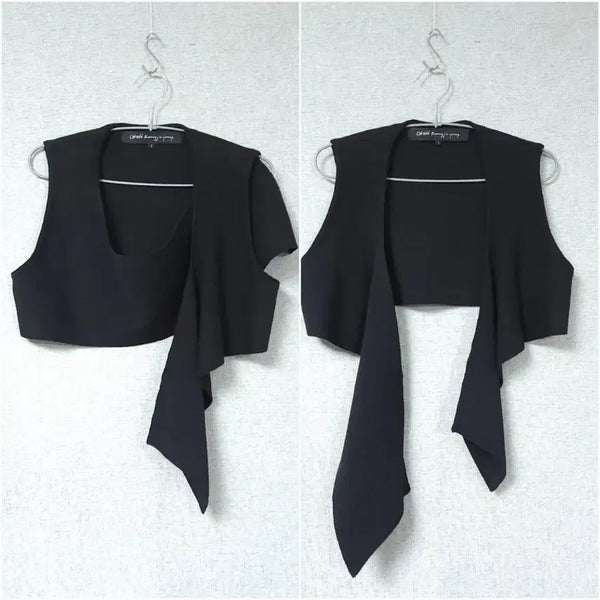 [BUNJANG] Objet Black Short Vest (Size 1 / 55-66) / 오브제 숏 베스트 55~66