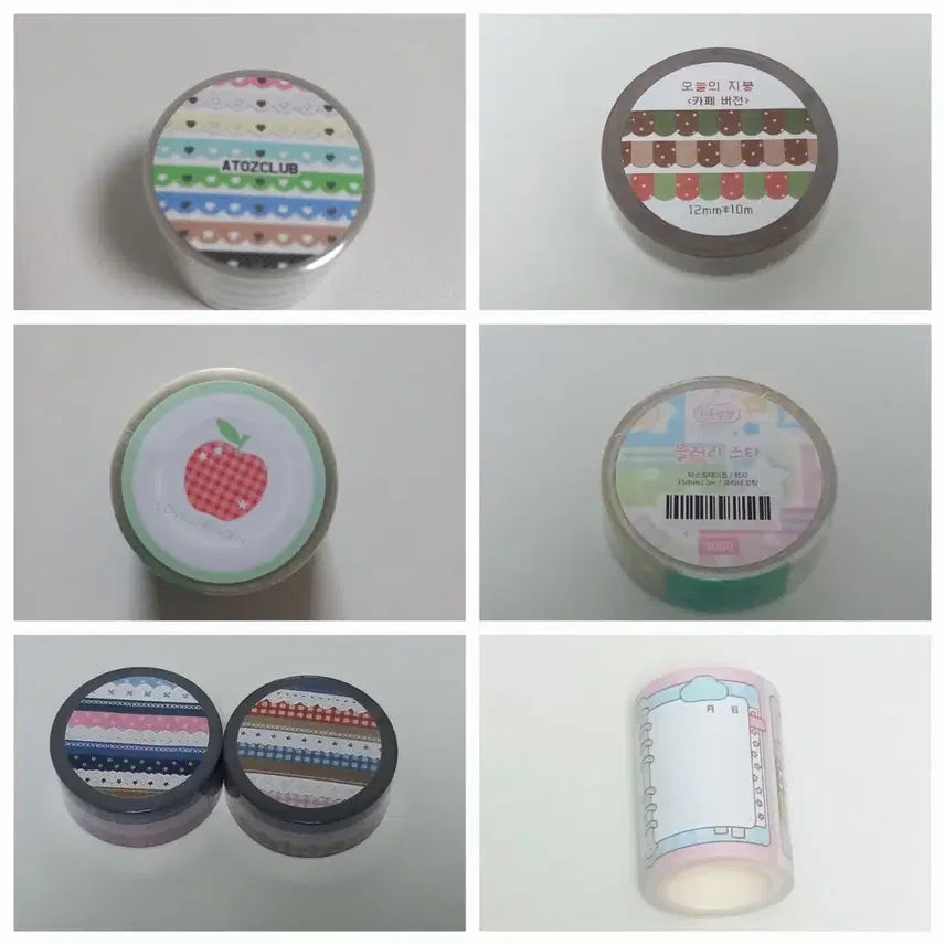 [BUNJANG] Atozclub & Various Artists Kiss-Cut Stickers and Washi Tape Bundle (Sealed) / [키스컷/마테] 6종 미개봉 통마테 통키스컷 양도