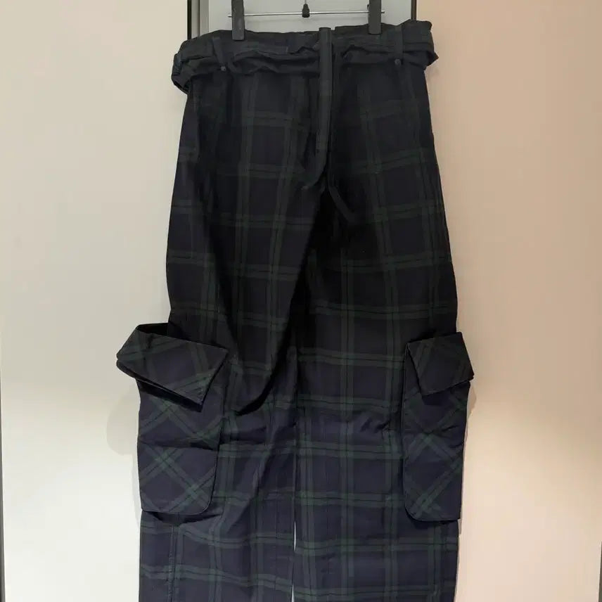 [BUNJANG] OpenYY Rolled Waist Cargo Pants Tartan (M) / 오픈와이와이 롤드 웨이스트 카고 팬츠 타탄 (M)