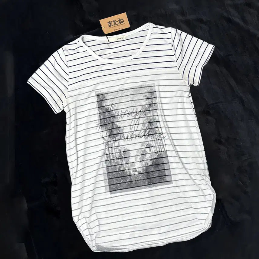 [BUNJANG] SHOO LA RUE Striped T-Shirt with Mesh Layering / 일본빈티지 SHOO LA RUE 스트라이프 티셔츠