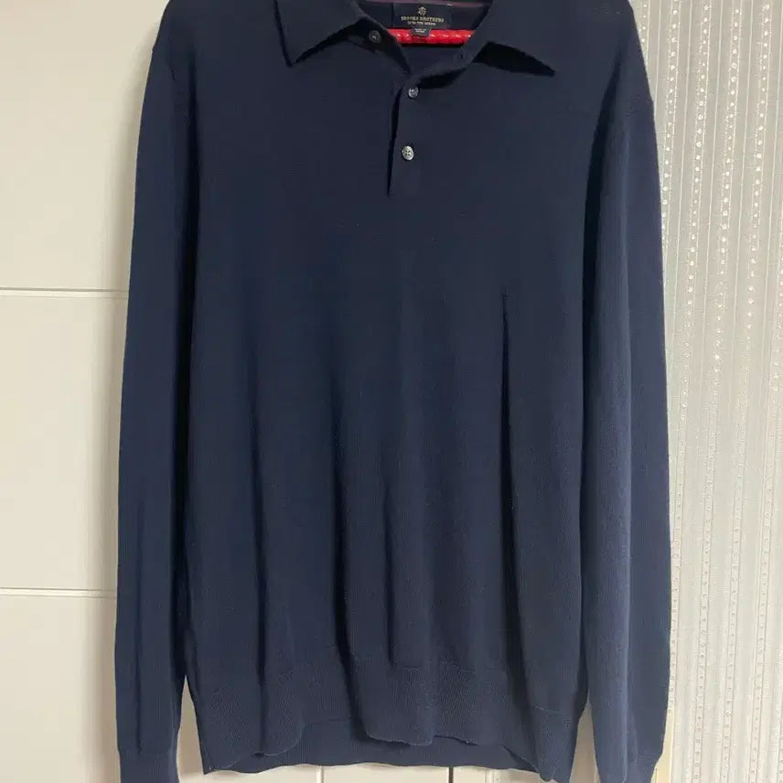 [BUNJANG] Brooks Brothers Navy Knit Shirt / 브룩스 브라더스 네이비 니트 셔츠