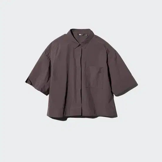 [BUNJANG] Uniqlo Nylon Boxy Short Shirt Ivory XL / 유니클로 나일론박시쇼트셔츠 아이보리 xl