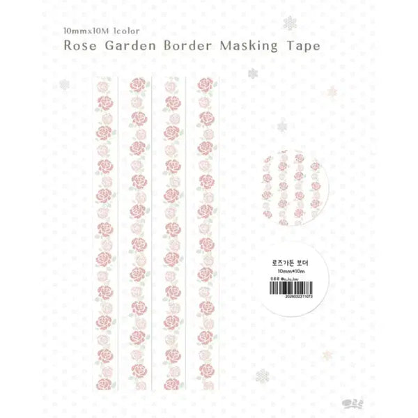 [BUNJANG] Uruuru Rose Garden Border Washi Tape / 우루루 로즈가든 보더 마테