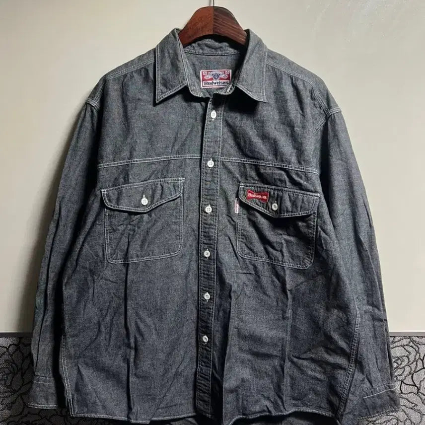 [BUNJANG] Budweiser Denim Shirt / 버드와이저 데님 셔츠 남방