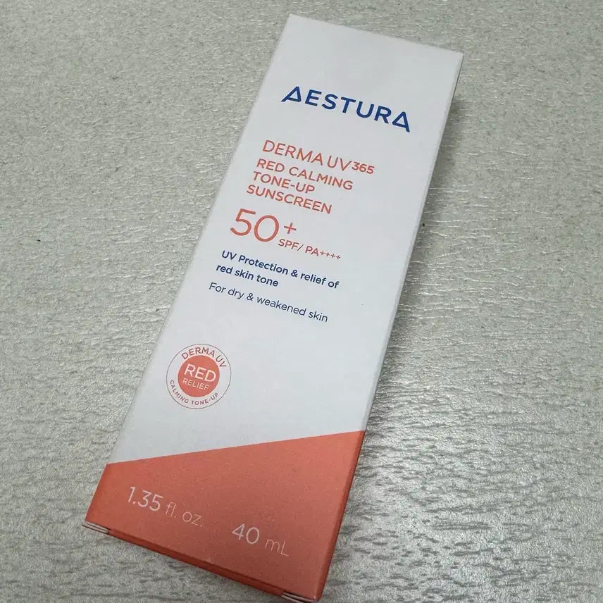 [BUNJANG] AESTURA Derma Red Calming Tone-Up Sun Cream SPF 50+ PA++++ / 에스트라 더마 레드진정 톤업 선크림