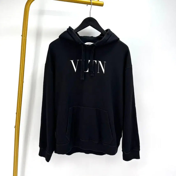 [BUNJANG] Valentino VLTN Logo Hoodie Black L / [L사이즈] 발렌티노 로고 후드 티셔츠 블랙 (UV3MF14F3TV)