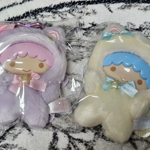 [BUNJANG] Little Twin Stars KikiLala 50th Anniversary Kigurumi Cat Plush Mascot Keychain / 미개봉 리틀트윈스타 키키라라 50주년 키구루미 고양이인형마스코트 키링