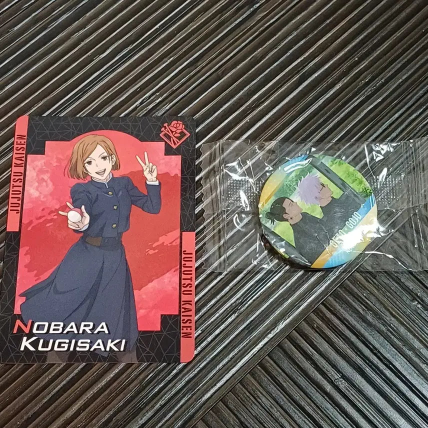 [BUNJANG] Jujutsu Kaisen Kura Sushi Nobara Card & Gojo/Ghetto Badge Set / 쿠라스시 주술회전 노바라 카드 + 고죠 게토 뱃지 세트