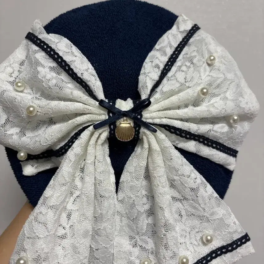 [BUNJANG] Handmade Lolita Marine Girl Beret / 아이디어스) 핸드메이드 양산형 로리타 마린걸 베레모