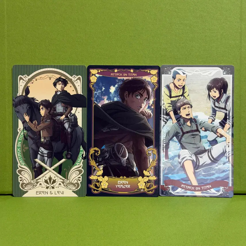 [BUNJANG] Attack on Titan Arcana Cards Set (Eren, Levi, Sasha, Jean, Connie) / 진격의 거인 진격거 아르카나 카드 3종 에렌 리바이 샤샤 쟝 코니