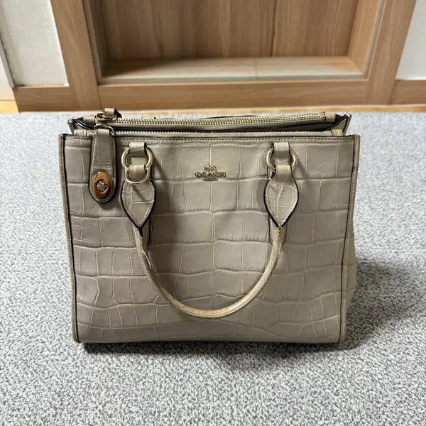 [BUNJANG] Coach Croco Embossed Tote Bag / Coach 코치 크로커 엠보 토트백