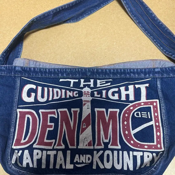 [BUNJANG] Kapital 13oz Denim News Paper Bag / 캐피탈 13온즈 데님 뉴스 페이퍼백