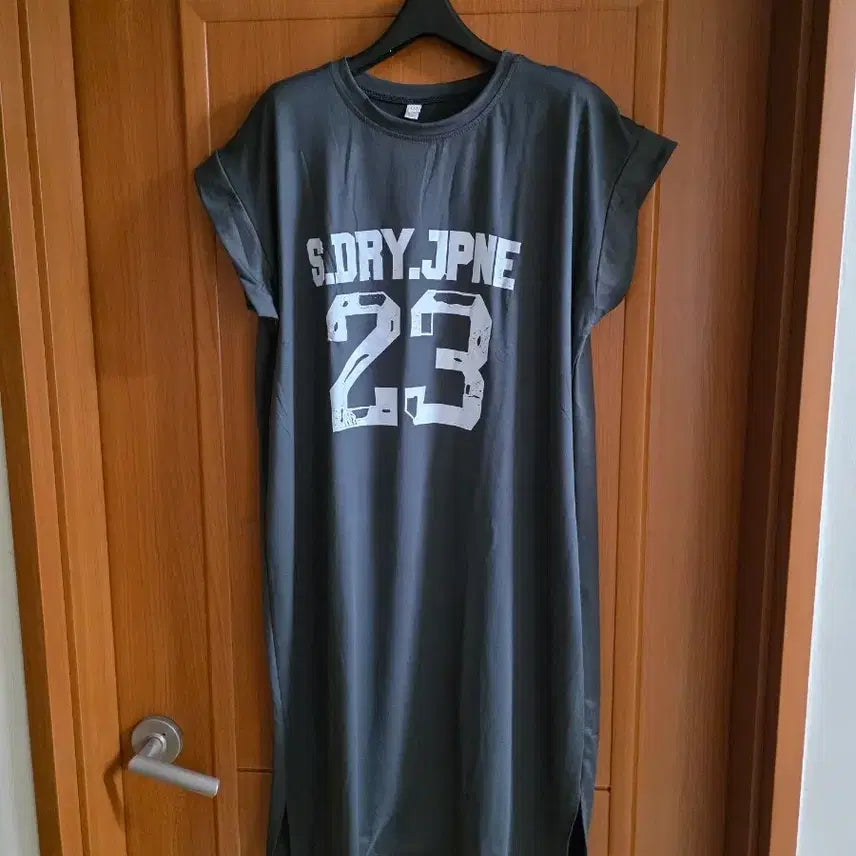 [BUNJANG] New Charcoal Printing Dress (Plus Size Friendly) / (새상품) 23프린팅 원피스..차콜(큰 사이즈분들도 가능)