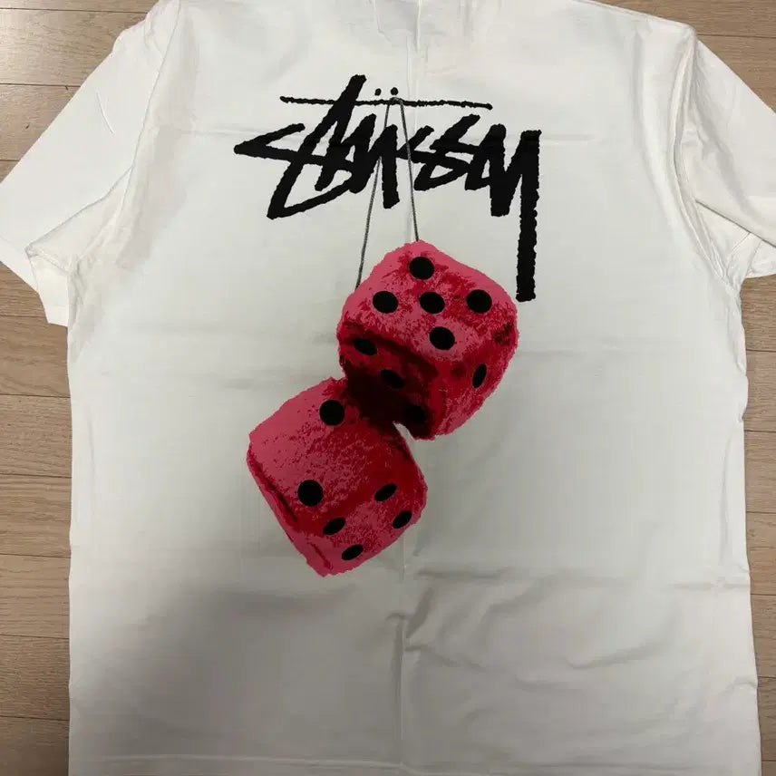 [BUNJANG] Stussy Fuzzy Dice T-Shirt White XL / (XL)스투시 퍼지 다이스 티셔츠 화이트