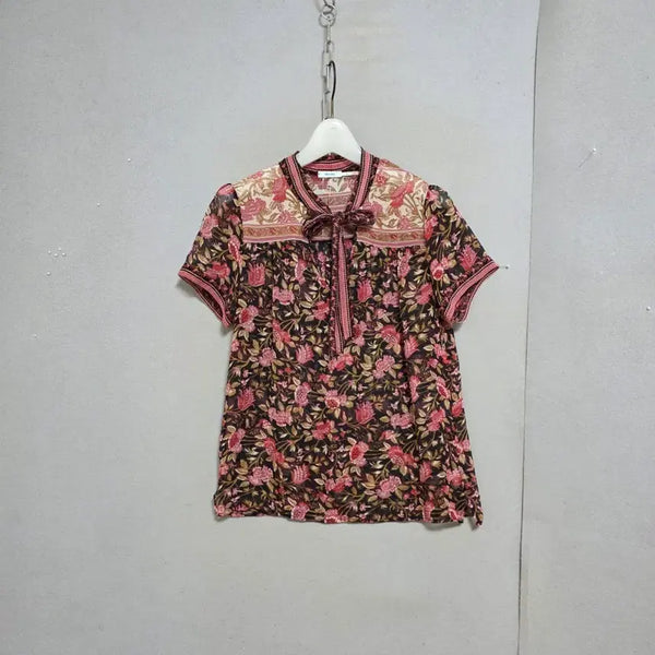 [BUNJANG] Silk Blouse with Neckline Ribbon (Size S) / s균일가 감사전s15 목선리본 실크 블라우스 S  n5110