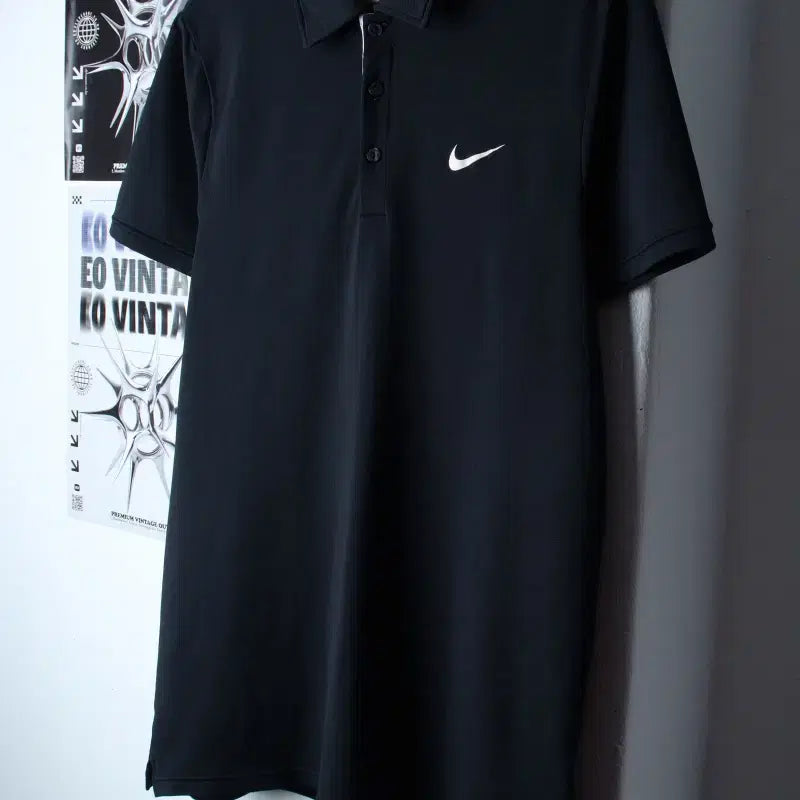 [BUNJANG] Nike Short Sleeve Collar T-Shirt Functional Black Old School XL / (XL) 나이키 반팔 카라 티셔츠 기능성 블랙 올드스쿨-7AD3