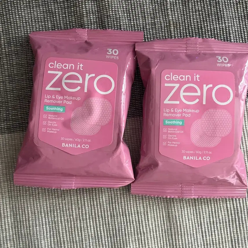 [BUNJANG] Banila Co Clean It Zero Lip & Eye Makeup Remover Pads (30 Count, Set of 2) / 바닐라코 클린잇제로 립앤아이 메이크업리무버 패드