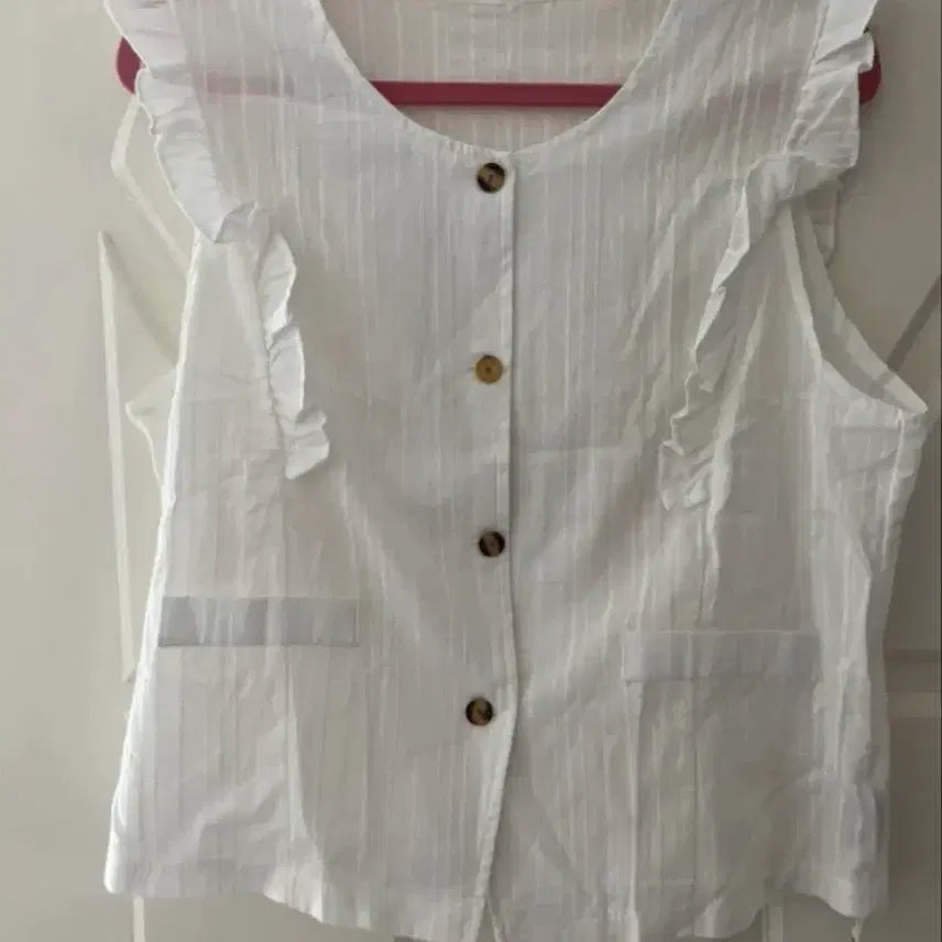 [BUNJANG] Frill Blouse Size 55 / 새상품) 55사이즈 프릴 블라우스