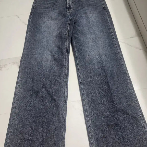 [BUNJANG] LOW CLASSIC Washed Denim Wide Pants (L Size) / 로우클래식 워싱 데님 와이드 팬츠(L사이즈