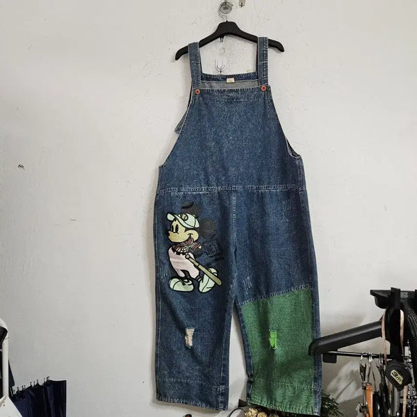 [BUNJANG] Mickey Mouse Denim Overalls / 미키마우스 데님 멜빵 바지