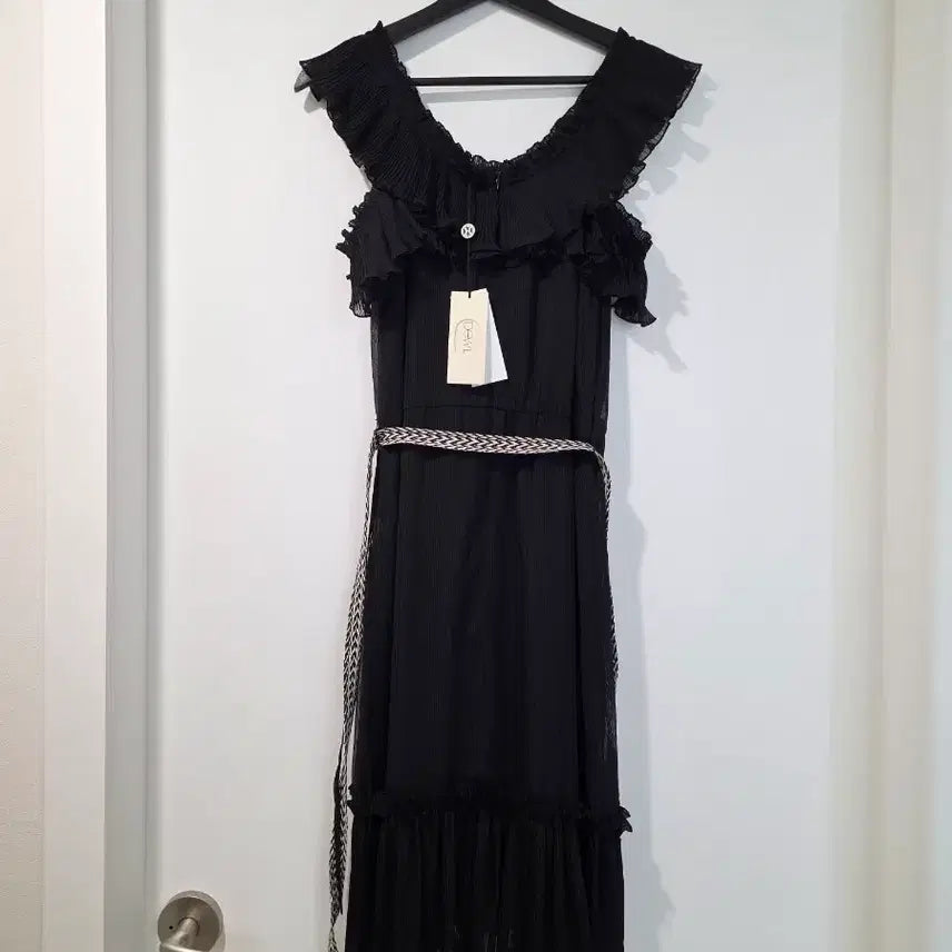 [BUNJANG] DEWL Black Pleated Long Dress Size 55 / 듀엘 블랙 플리츠 롱 원피스 55사이즈 새제품