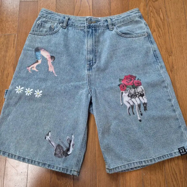 [BUNJANG] Youthbath Denim Print Shorts / [L]유스배쓰 데님 프린트 반바지