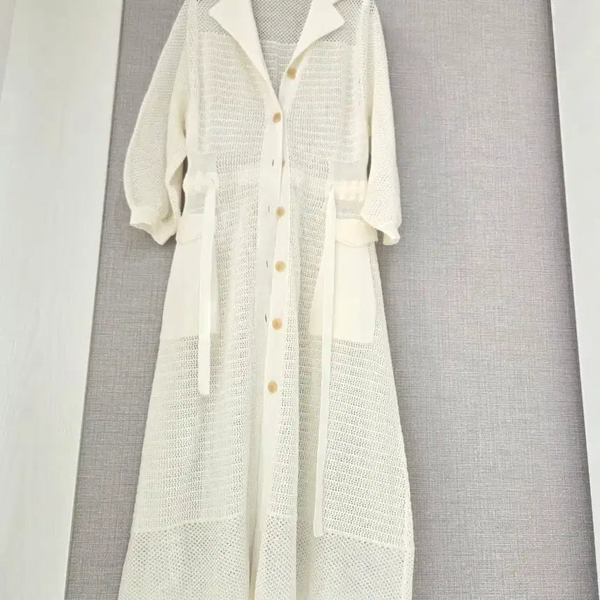[BUNJANG] G Studio Linen Blend Punching Long Knit Outer / g studio 아마함유 펀칭 롱니트아우터