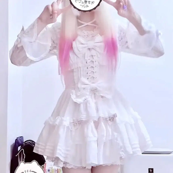 [BUNJANG] Lizlisa Front Tiered Chiffon Short Sleeve Dress / 리즈리사 프론트 티어드 쉬폰 원피스 반팔 양도 양산형