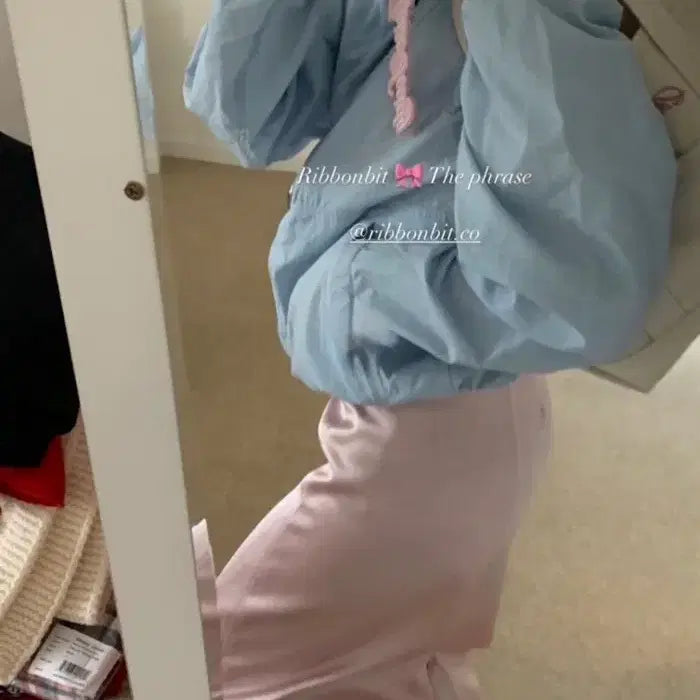 [BUNJANG] Ribonbbit Midi Skirt (Light Blue, Size S) / 리본빛x더프레이즈 ribonbbit