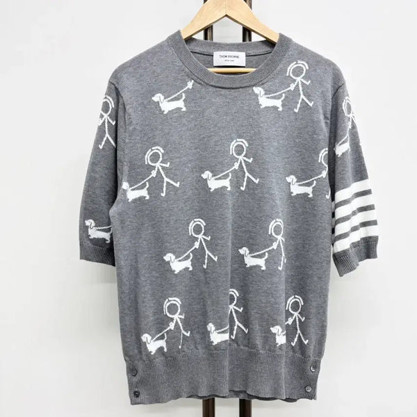 [BUNJANG] Thom Browne Mr. Thom Hector Knit T-Shirt / [4]톰브라운 미스터 톰 헥터 니트 반팔티