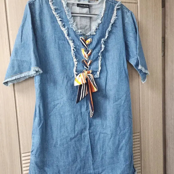 [BUNJANG] Egoist Vintage Denim Dress / 에고이스트 빈티지 데님 원피스