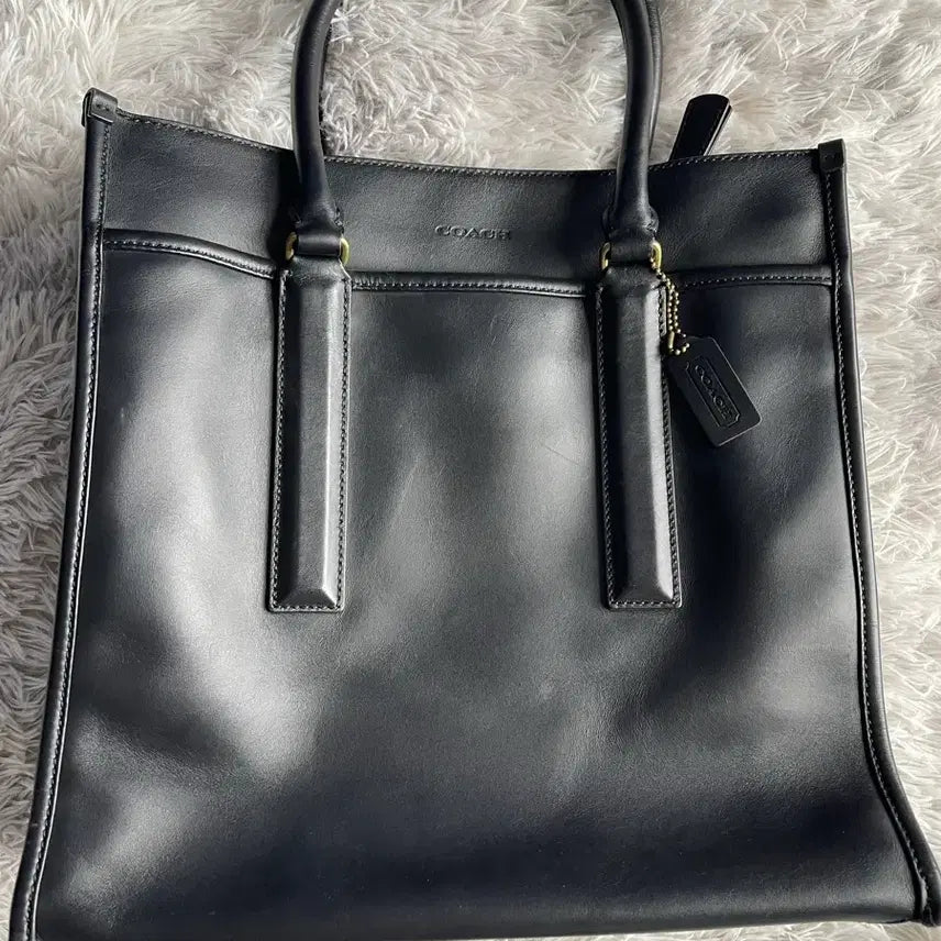 [BUNJANG] Old Coach Black Leather Tote Bag / 올드코치 빈티지 코치 블랙 가죽 토트백 레어