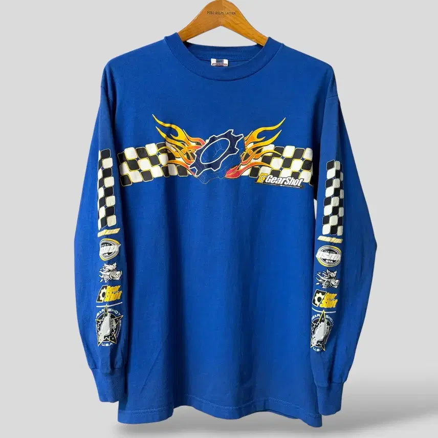 [BUNJANG] GearShot Flame Racing Long Sleeve T-Shirt / (M)GearShot 플레임 레이싱 긴팔티셔츠