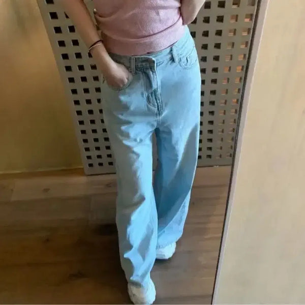 [BUNJANG] Akashihwa Semi Wide Light Wash Jeans / 아카시화 세미 와이드 연청바지