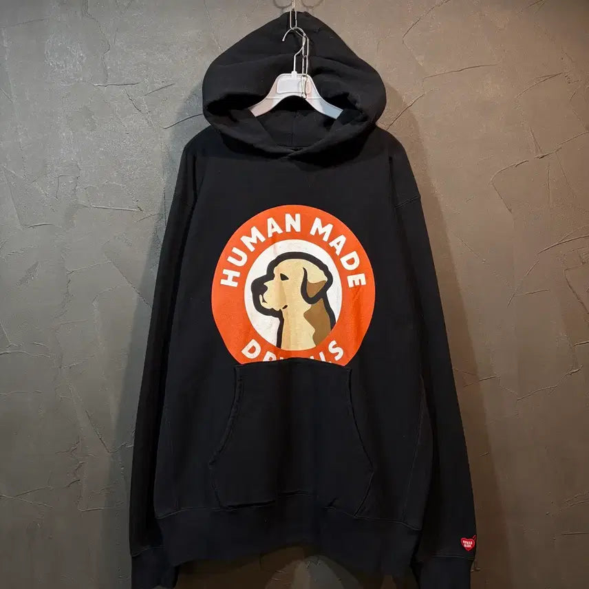 [BUNJANG] Human Made Dog Print Fleece Hoodie / [2XL] 휴먼메이드 Human Made 도그 프린팅 기모 후드티