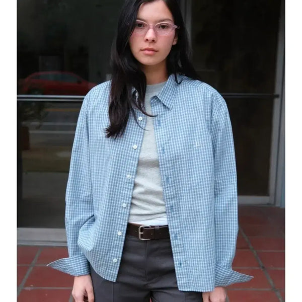 [BUNJANG] LOW CLASSIC Blue Check Shirt / 로클 로우클래식 체크 셔츠 블루