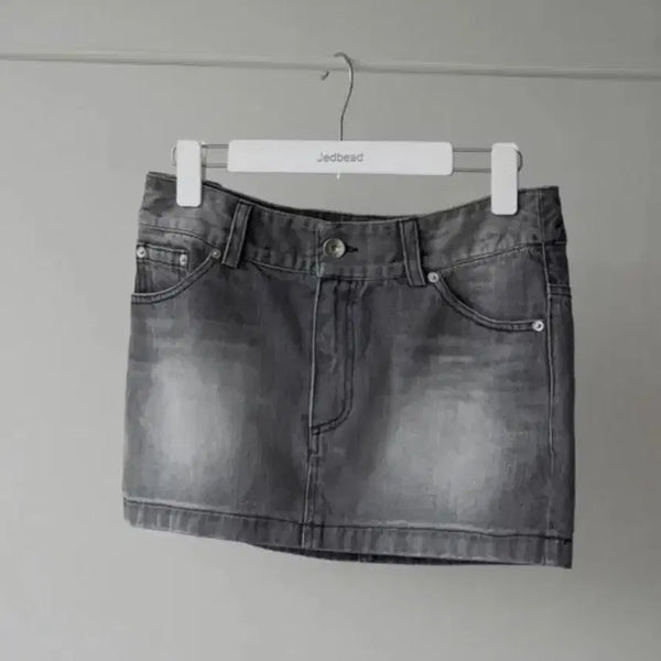 [BUNJANG] Zeedvid Low Waist Skirt Grey / 실사) 제드비드 로우웨이스트 스커트 그레이