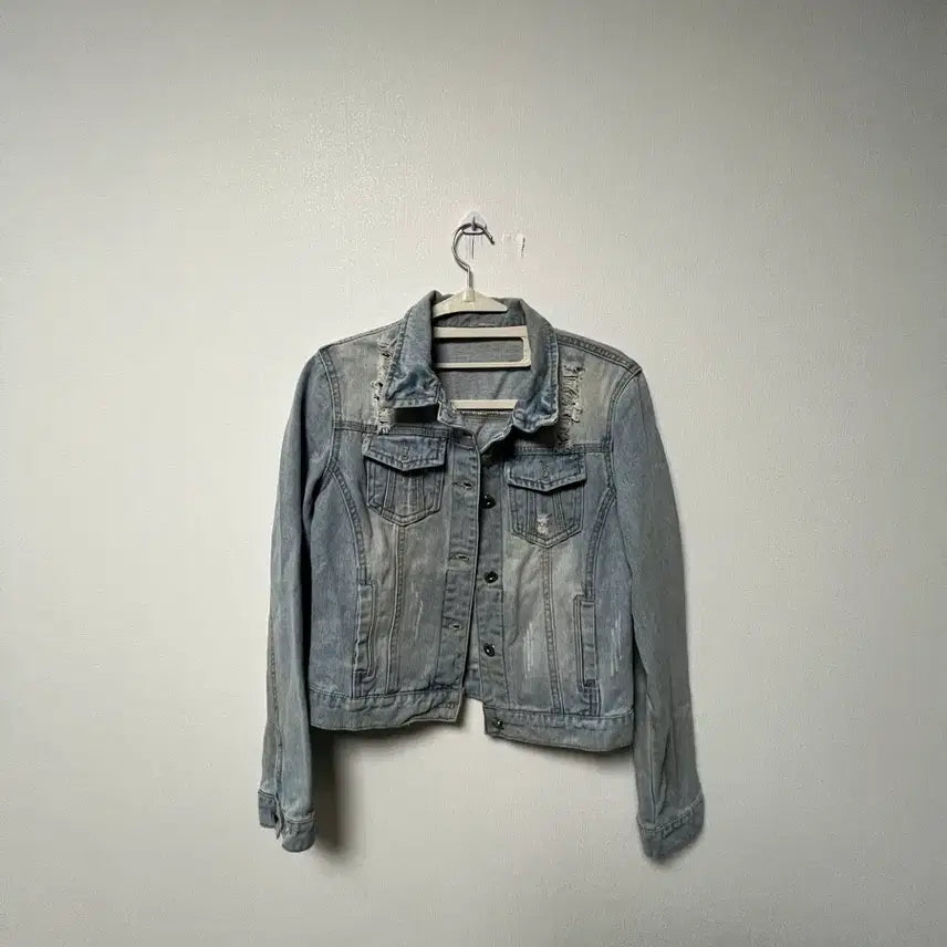 [BUNJANG] Y2k Vintage Wash Denim Jacket Light Blue Jacket / Y2k 빈티지 데미지 워싱 데님 자켓 연청자켓