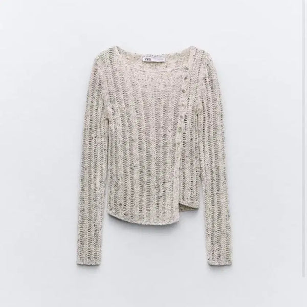 [BUNJANG] Zara Button Mesh Knit / 자라 버튼 매쉬니트