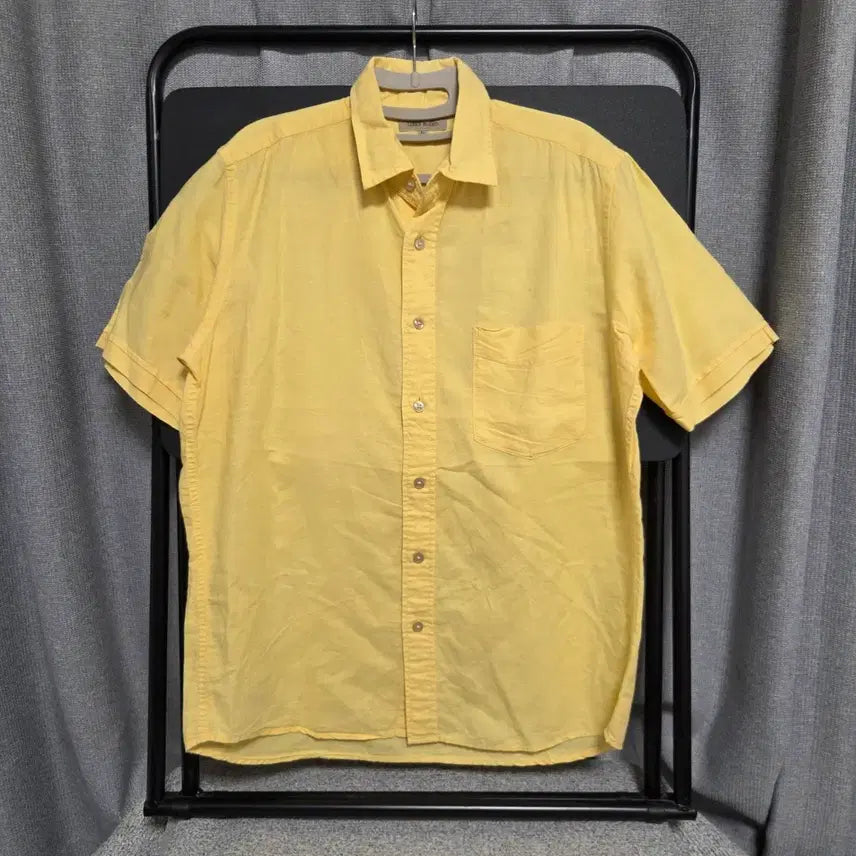 [BUNJANG] Japanese Vintage Linen Short Sleeve Shirt L (100) / Japanese vintage 린넨 반팔 셔츠 L(100)