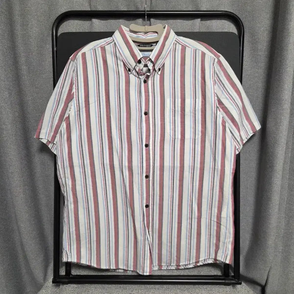 [BUNJANG] Wilkes Bashford Vintage Striped Short Sleeve Shirt L / Wilkes Bashford 빈티지 반팔 셔츠 L(100)