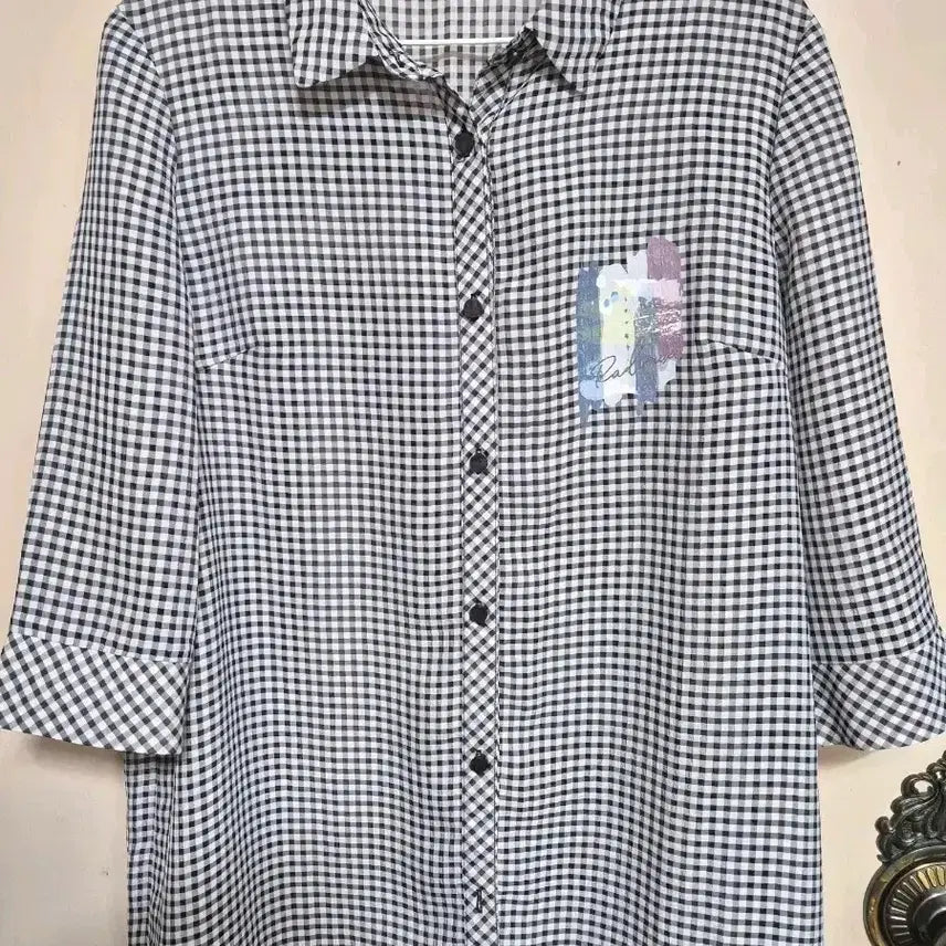 [BUNJANG] Crocodile Lady Georgette 7-Sleeve Blouse / 크로커다일레이디 지지미블라우스