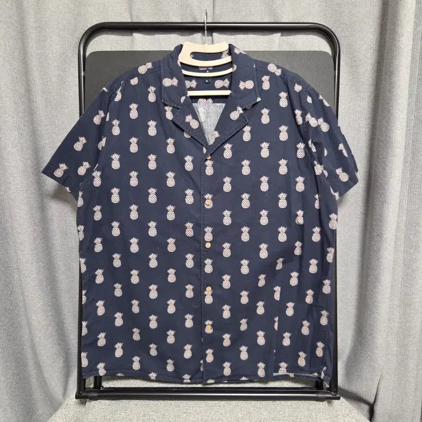 [BUNJANG] Saint Patrick Pineapple Pattern Open Collar Short Sleeve Shirt XL / Saint Patrick 빈티지 반팔 셔츠 XL(105)