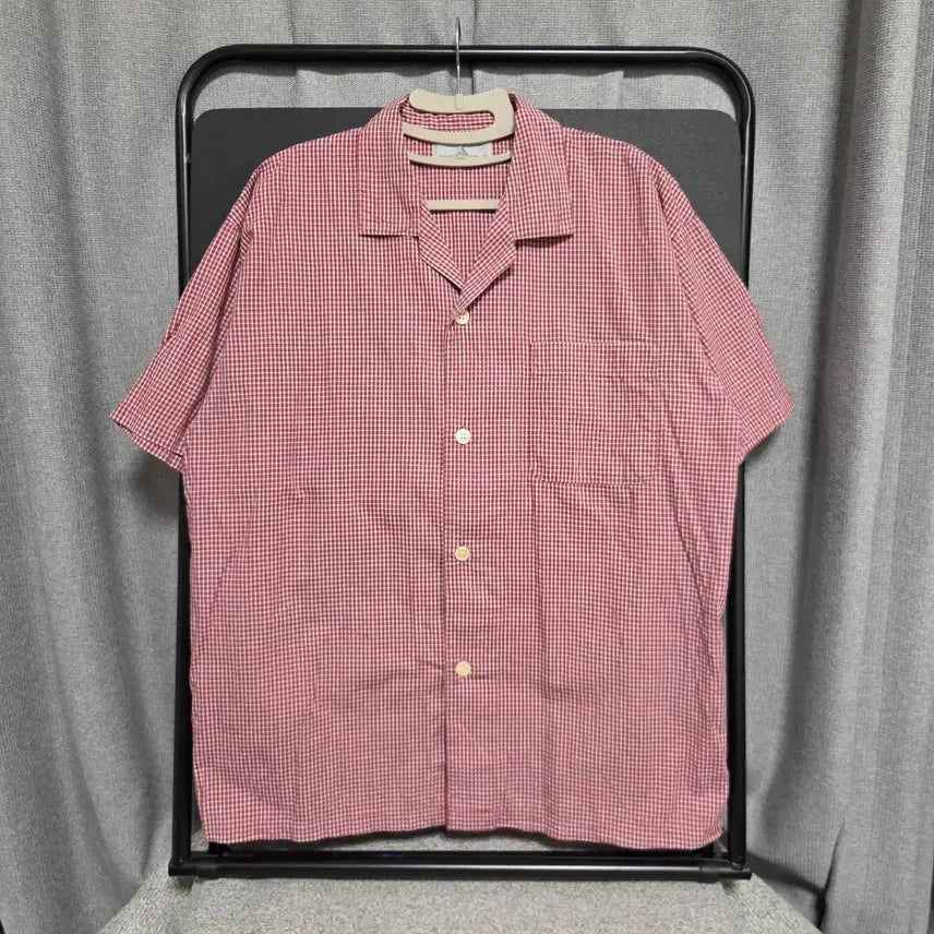 [BUNJANG] Japanese Vintage 90s Plaid Short Sleeve Shirt L-XL (100-105) / 90s 일본제 반팔 체크 셔츠 L-XL(100-105)