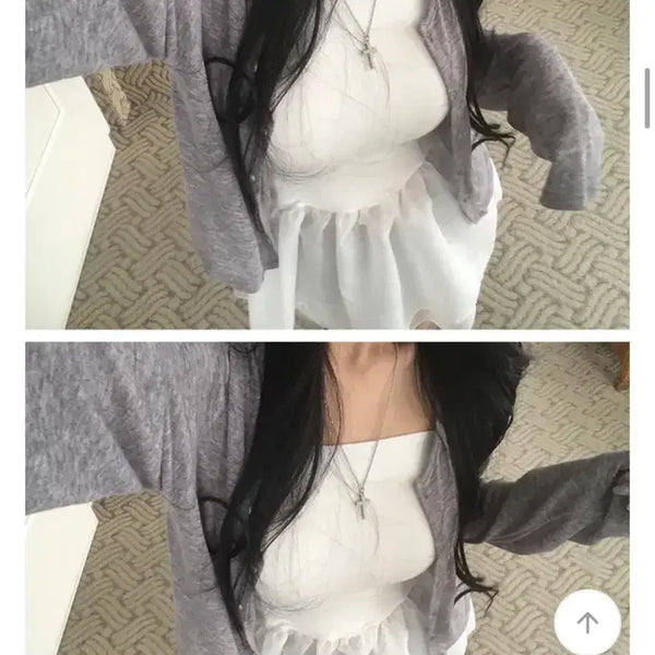 [BUNJANG] Looks You Soft Inner Knit Loose Fit Cardigan / 새상품 룩스유 여리 여름 루즈핏 가디건 그레이
