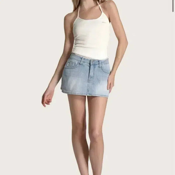 [BUNJANG] Clishere Everlight Denim Skirt L / 클리시어 에브리라이트 데님 스커트 L